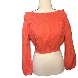 Guess Off The Shoulder Gauze Top